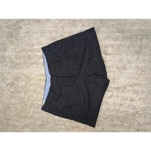 Lands’ End Canvas classic black/grey herringbone wool-blend cuffed shorts Size 6